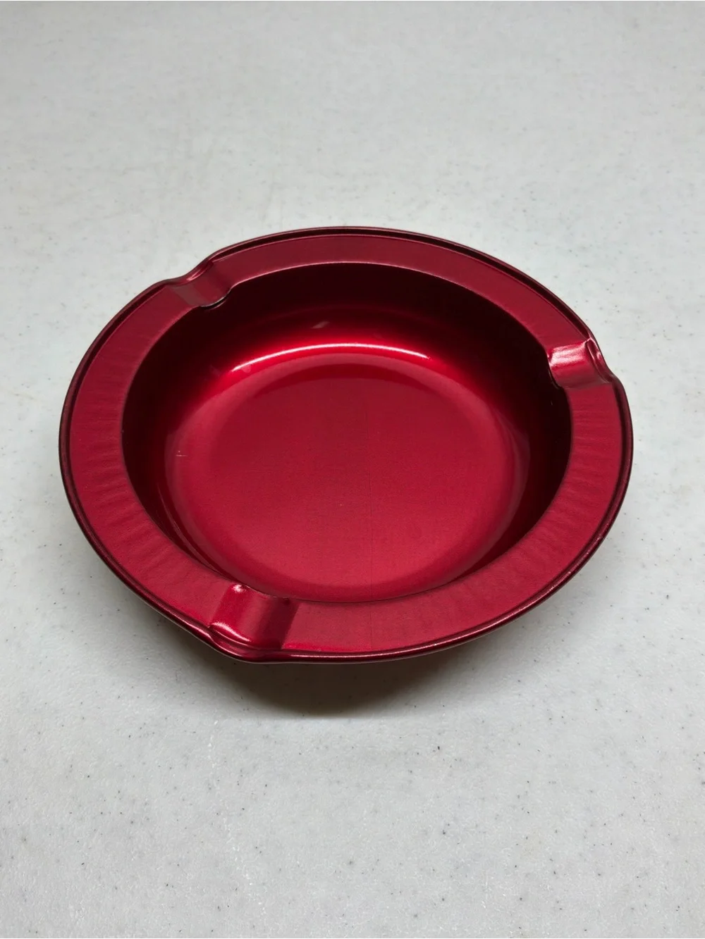 Festive Green and Red Party Ashtray Set - Metallic Holiday Colors